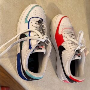 Nike Air Force 1 White with Red and Blue Accents